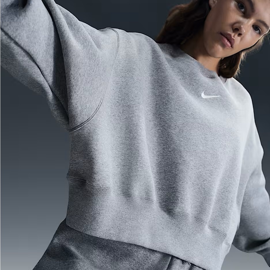 Women's Over-Oversized Crew-Neck Sweatshirt Heather Grey Xs